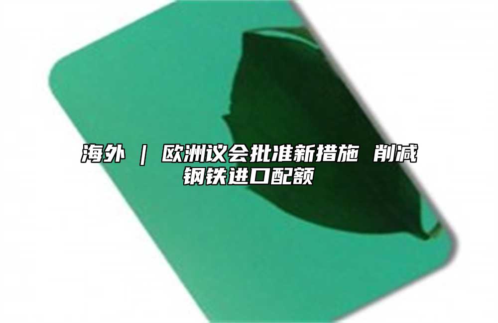 海外 | 歐洲議會批準新措施 削減鋼鐵進口配額