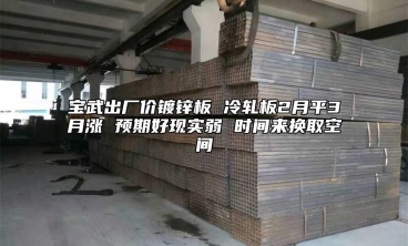 寶武出廠價鍍鋅板 冷軋板2月平3月漲 預期好現實弱 時間來換取空間
