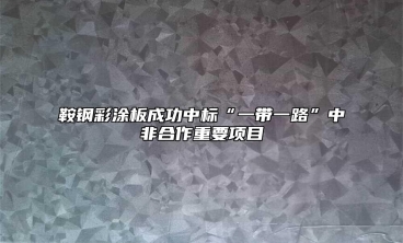 鞍鋼彩塗板成功中標“一帶一路”中非合作重要項目