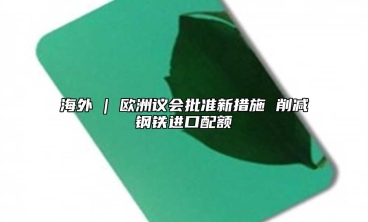 海外 | 歐洲議會批準新措施 削減鋼鐵進口配額